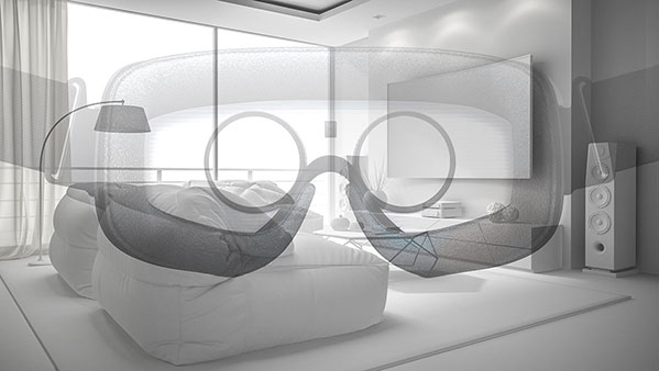 white interior design 3D rendering architectural visualization